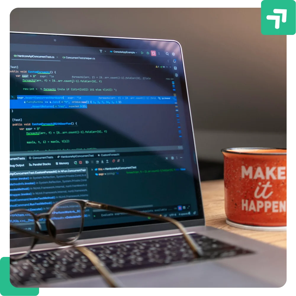 Professional developer coding a business website on computer, representing custom web development in Plano for modern and scalable business solutions