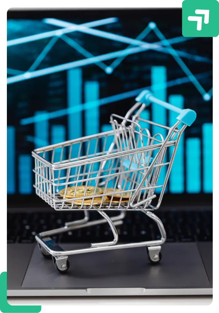 a cart depicting e commerce store development