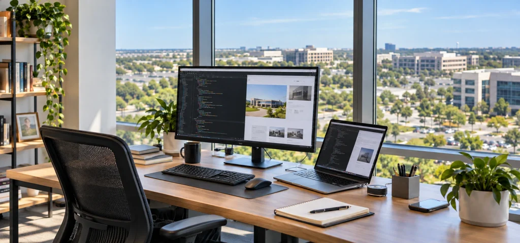 showing web developer designing websites in plano, tx